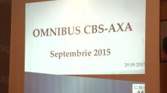 Conferință de presă organizată de Centrul de Investigații Sociologice și Marketing CBS-AXA cu tema „Prezentarea rezultatelor unui sondaj sociopolitic din septembrie 2015”