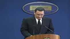 Declarație de presă susținută de prim-ministrul Victor Ponta privind demisia sa