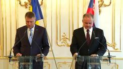 Declarație de presă susținută de președintele României, Klaus Iohannis, și a președintelui Republicii Slovace, Andrej Kiska