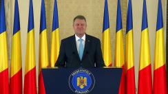 Mesajul președintelui României, Klaus Iohannis, susținut cu ocazia Zilei Naționale a României