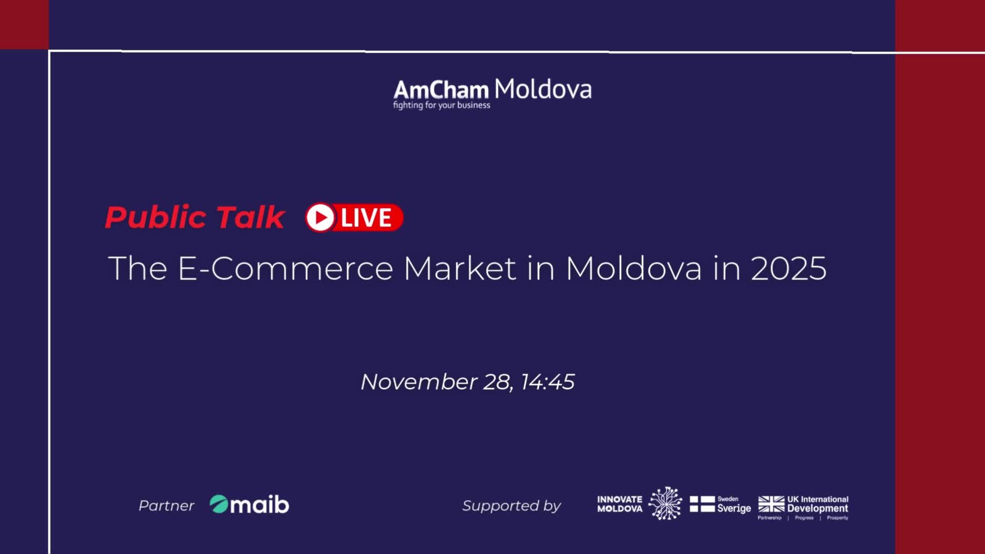 Public talk by AmCham Moldova „The e-commerce market in Moldova in 2025”