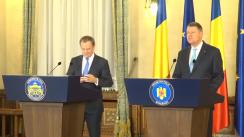 Conferință de presă susținută de președintele României, Klaus Iohannis, și președintele Consiliului European, Donald Tusk