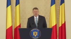 Declarație de presă susținută de Președintele României, Klaus Iohannis