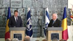 Declarația de presă comună a Președintelui României, Klaus Iohannis, cu Președintele Statului Israel, Reuven Rivlin