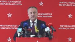 Conferință de presă susținută de președintele PSRM, Igor Dodon