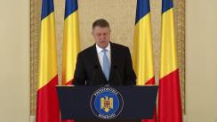 Declarație de presă susținută de Președintele României, Klaus Iohannis