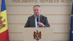 Declarațiile lui Igor Dodon în timpul ședinței Parlamentului Republicii Moldova din 1 aprilie 2016