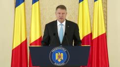 Declarația de presă a Președintelui României, Klaus Iohannis, după consultările cu grupurile parlamentare privind legislația în domeniul securității naționale