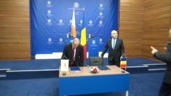 Briefing susținut de ministrul Afacerilor Externe al României, Lazăr Comănescu, și ministrul Afacerilor Externe al Republicii Cipru, Ioannis Kasoulides