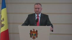 Declarațiile lui Igor Dodon în timpul ședinței Parlamentului Republicii Moldova din 28 iulie 2016