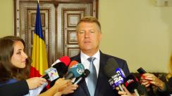 Declarație de presă a Președintelui României, Klaus Iohannis, susținute la finalul primei ședințe a Comisiei Prezidențiale privind Proiectul de Țară