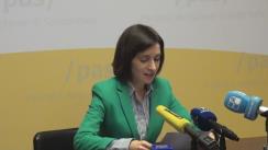 Conferință de presă susținută de președintele PAS și candidatul la funcția de președinte al Republicii Moldova, Maia Sandu, cu titlul „Duble standarde în activitatea unor membri CEC”