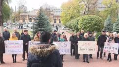 Acțiune de protest organizată de membrii Partidului Comuniștilor din Republica Moldova pentru a cere demisia Ministrului Transporturilor, Iurie Chirinciuc