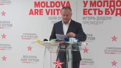 Conferință de presă susținută de candidatul la funcția de președinte al Republicii Moldova, Igor Dodon