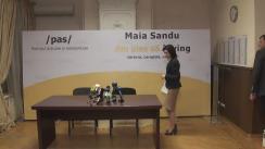 Briefing de presă susținut de candidatul la funcția de președinte al Republicii Moldova, Maia Sandu