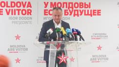 Briefing susținut de candidatul la funcția de președinte al Republicii Moldova, Igor Dodon