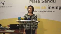 Declarație de presă susținută de Maia Sandu