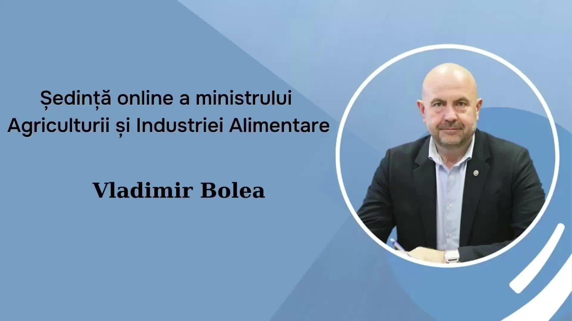 Ședință online a ministrului Agriculturii și Industriei Alimentare, Vladimir Bolea, cu șefii direcțiilor agricole raionale cu tema „Rezultatele secerișului 2024 și starea culturilor târzii, precum și evaluarea pagubelor urmare a calamităților naturale”