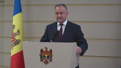 Declarațiile lui Igor Dodon în timpul ședinței Parlamentului Republicii Moldova din 25 noiembrie 2016