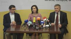 Conferință de presă susținută de președintele Partidului Acțiune și Solidaritate, Maia Sandu