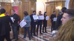 Protest în Parlamentul României organizat de membrii USR și PNL