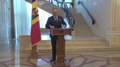 Briefing de presă susținut de președintele Republicii Moldova, Igor Dodon, cu privire la rezultatele vizitei la Bruxelles