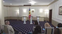 Briefing susținut de președintele Republicii Moldova, Igor Dodon, prim-ministrul Pavel Filip, și președintele Parlamentului, Andrian Candu