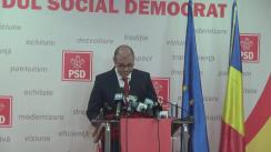 Conferință de presă susținută de purtătorul de cuvânt al PSD, Adrian Dobre