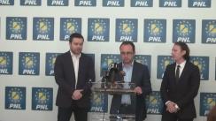 Conferință de presă susținută de Secretarul general al PNL, Cristian Bușoi, alături de senatorul PNL, Florin Cîțu, și purtătorul de cuvânt al consilierilor PNL din CGMB, Ciprian Ciucu