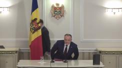 Președintele Republicii Moldova, Igor Dodon, prezintă raportul de activitate a 100 de zile de la investirea în funcție