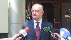 Declarație de presă susținută de Președintele Republicii Moldova, Igor Dodon