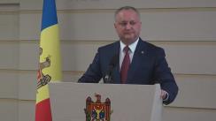 Declarație de presă susținută de Președintele Republicii Moldova, Igor Dodon