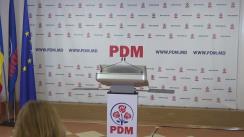 Briefingul săptămânal organizat de Partidul Democrat din Moldova