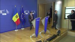 Conferință de presă susținută de Premierul Republicii Moldova, Pavel Filip, și Comisarul european pentru politica de vecinătate și negocieri de extindere, Johannes Hahn