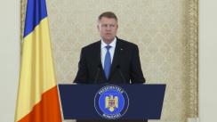 Declarație de presă susținută de Președintele României, Klaus Iohannis, după consultările cu grupurile parlamentare 