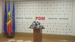 Briefingul săptămânal organizat de Partidul Democrat din Moldova