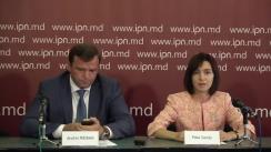 Conferință de presă susținută de liderul Partidului Acțiune și Solidaritate, Maia Sandu, și liderul Partidului Platforma Demnitate și Adevăr, Andrei Năstase