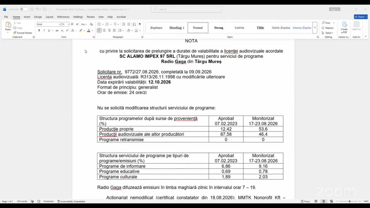 Ședința Consiliului Național al Audiovizualului din 22 septembrie 2026