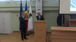 Ex-președintele României, Traian Băsescu, în dialog cu studenții și profesorii Facultății Relații Internaționale, Științe Politice și Administrative a USM, în cadrul unei conferințe publice cu tema „Republica Moldova între Est și Vest. Șansele modernizării”