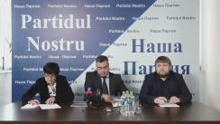 Conferință de presă organizată de fracțiunea Partidului Nostru din CMC cu tema „Primaria mun. Chișinău achită transportarea polițiștilor la proteste anti-regim”