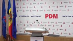 Briefingul săptămânal organizat de Partidul Democrat din Moldova