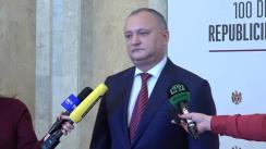 Declarațiile Președintelui Republicii Moldova, Igor Dodon, după adunarea festivă dedicată aniversării a 100 de ani de la proclamarea Republicii Democratice Moldovenești