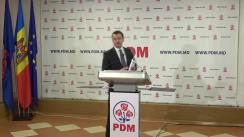 Briefingul săptămânal organizat de Partidul Democrat din Moldova