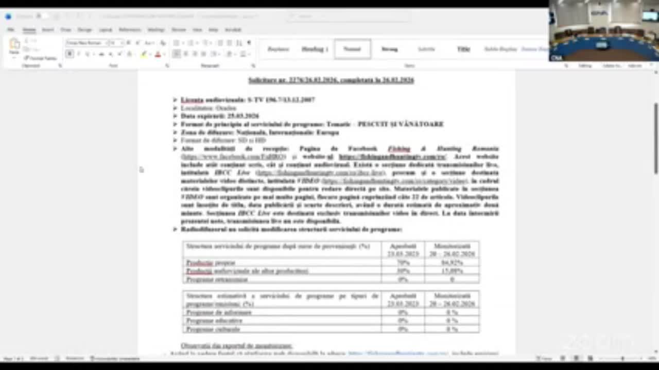 Ședința Consiliului Național al Audiovizualului din 24 martie 2026