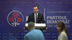 Briefingul săptămânal organizat de Partidul Democrat din Moldova