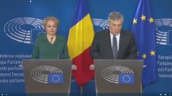 Declarații pentru presă susținute de Președintele Parlamentului European, Antonio Tajani, și Prim-ministrul României, Viorica Dăncilă