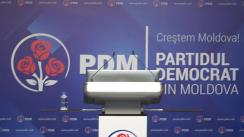 Briefingul săptămânal organizat de Partidul Democrat din Moldova