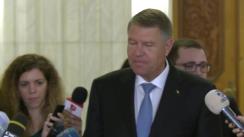 Declarație de presă susținută de Președintele României, Klaus Iohannis, după deschiderea primului Summit Parlamentar al Formatului București (B9) 