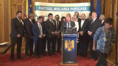 Conferință de presă susținută de președintele Partidului Mișcarea Populară, Traian Băsescu