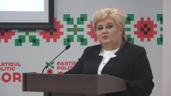 Briefing de presă susținut de candidatul Partidului Politic „ȘOR” la funcția de Primar General al municpiului Chișinău, Reghina Apostolova, cu tema „Schimbarea radicală a sistemului alimentar din instituțiile pentru copii ale capitalei. Mâncarea de restaurant pentru copiii din grădinițe este, deja, o realitate!”